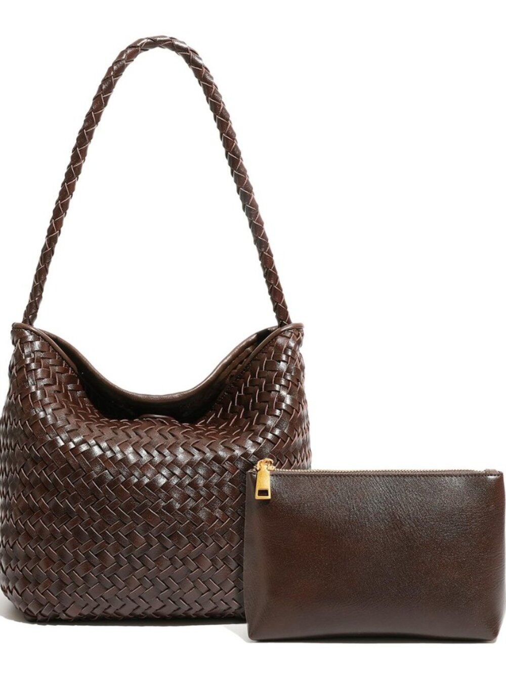 Woven Tote Bag for Women with Purse, Small Hobo Bags Top-handle Shoulder Bag